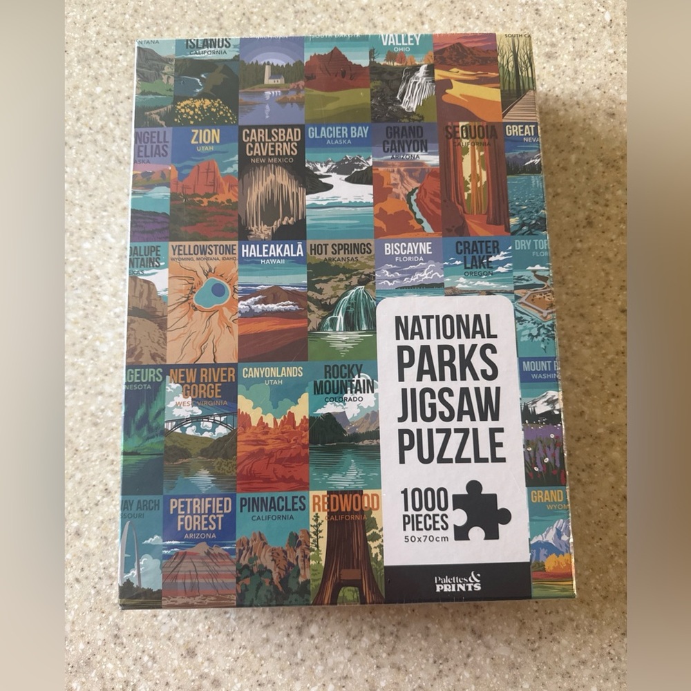 Sealed! Palettes and Prints National Parks Jigsaw Puzzle 1000 piece.